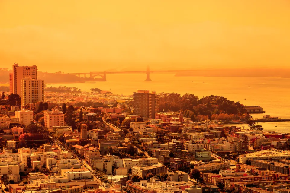 Orange sky in San Francisco during wildfires